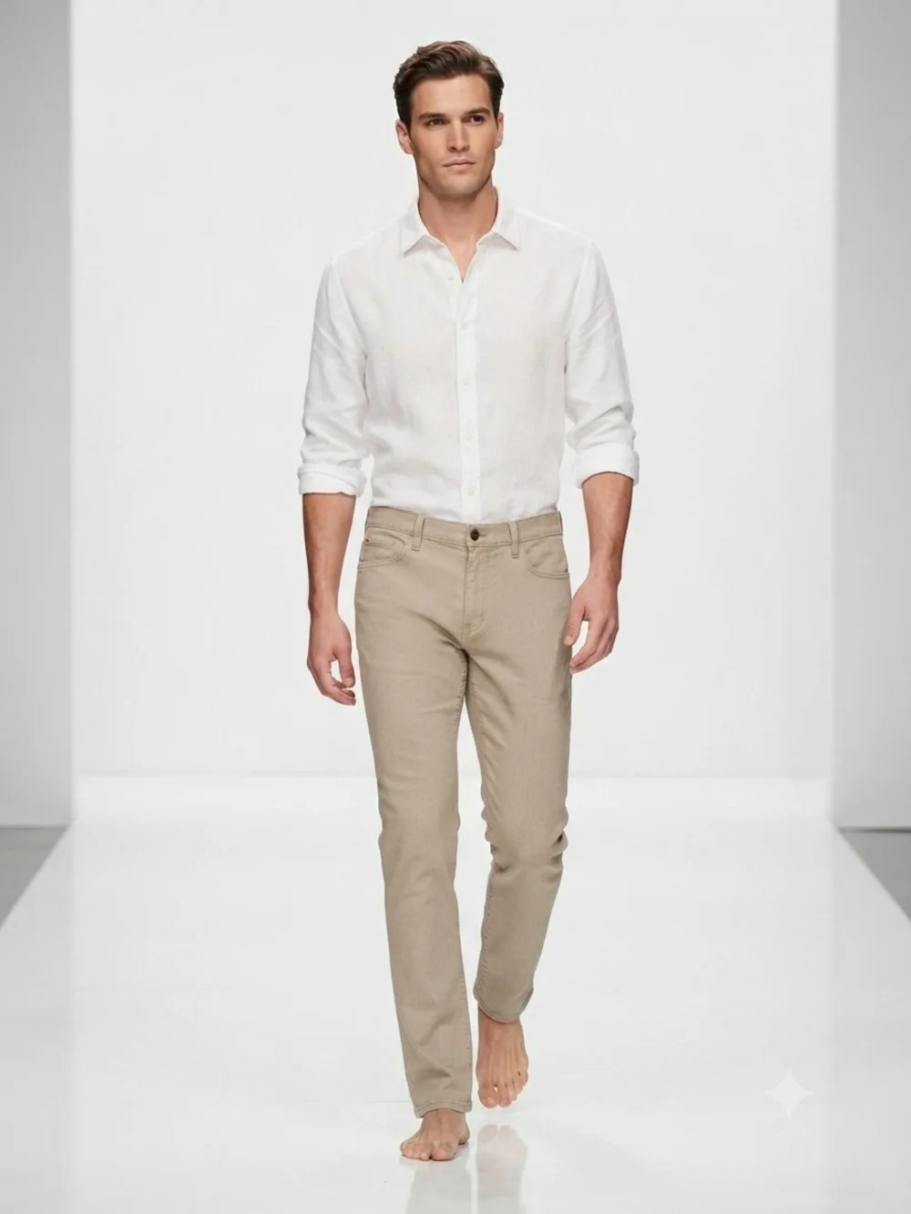 Banana Republic Slim Fit Linen Blend Stretch Pants Khaki Tan Size 33x32